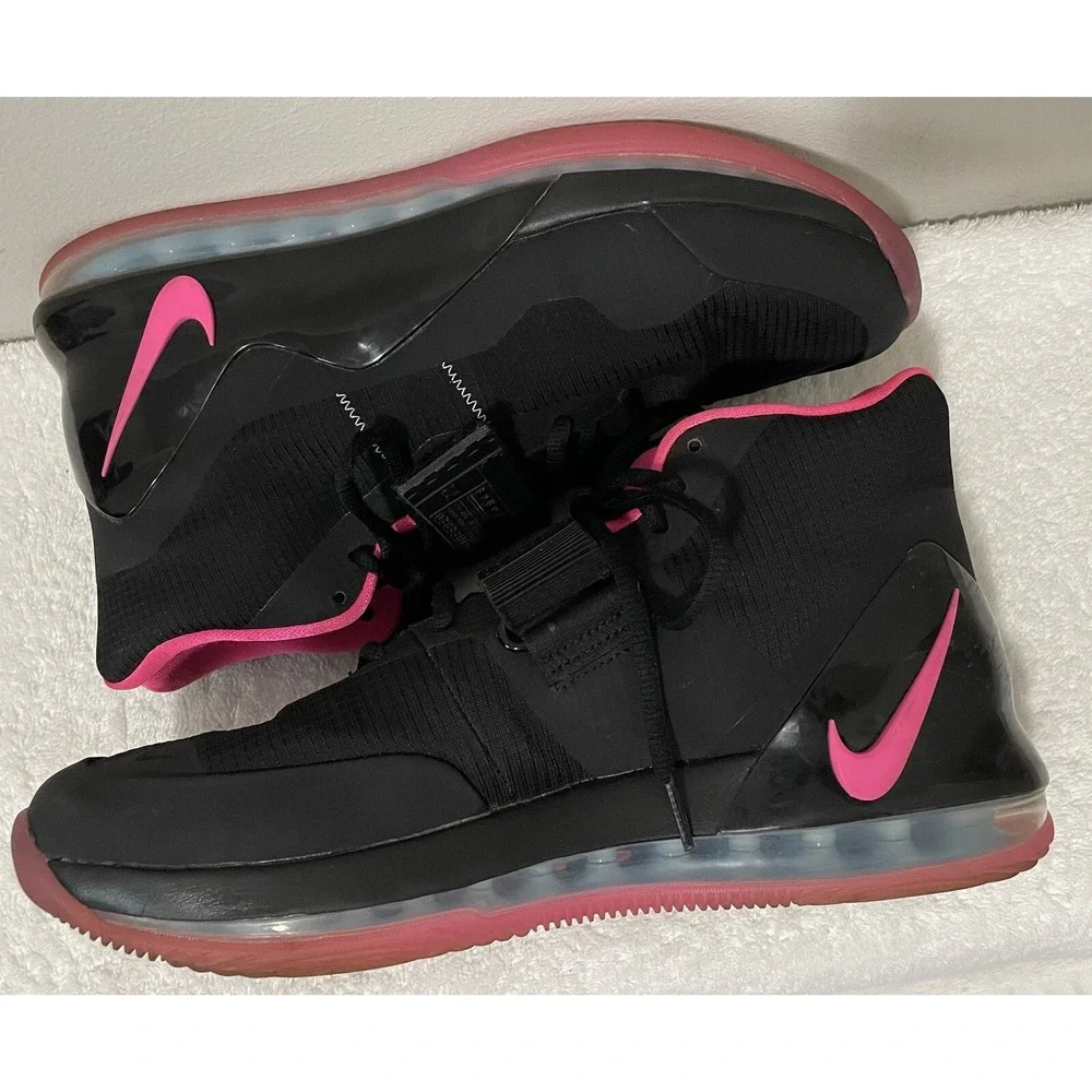Nike Air Force Max Mens 9.5 Black Pink Blast AR0974-004 Basketball Shoes Gym
